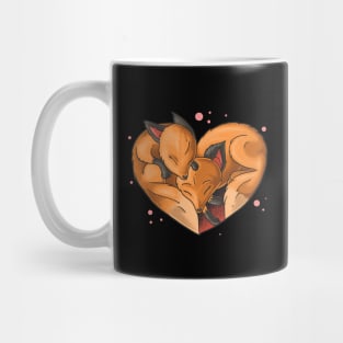 Fox Love For Women Girls Kids Heart Present Poses Cute Fox Mug